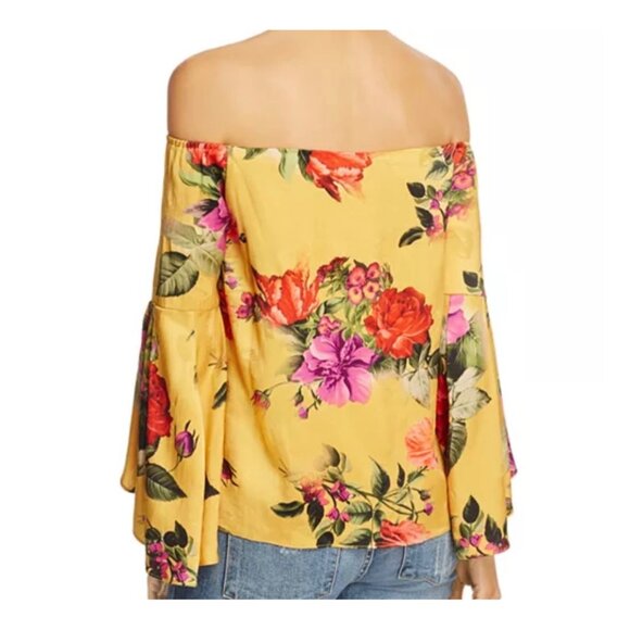 Alice + Olivia Shera Pullover Off Shoulder Blouse Trumpet Sleeve Contemporary Fi - Picture 2 of 13